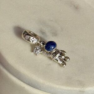 Pandora Silver and Blue Bracelet with Intricate Design